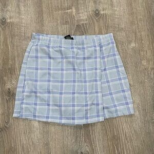 Blue & White Plaid Miniskirt